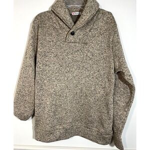 H2H Men's Casual Button Up Cardigan Sweater In Marbled Beige Size Large